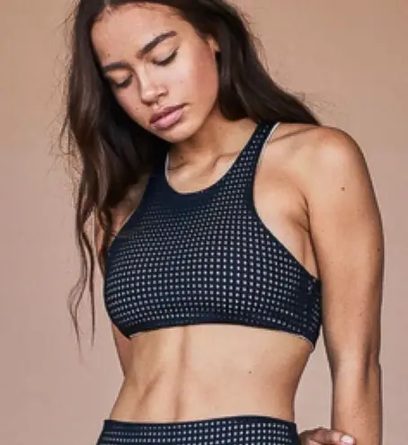 NEW Olympia XS P Sports Bra Ophelia HighNeck Black Mesh Jet FP FreePeople Collab