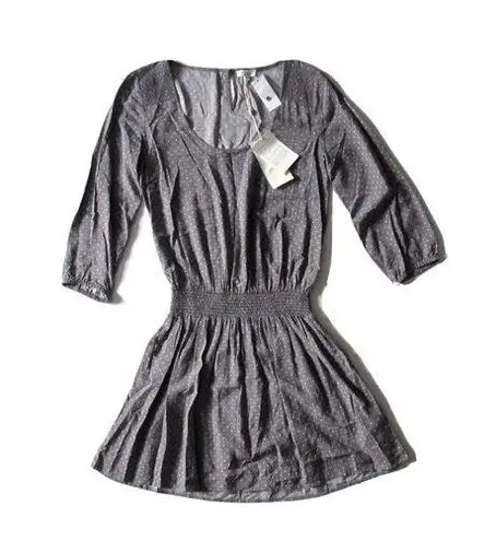 Joie NWT Soft  Zandi in Gray Star Moon Print Scoop Neck Smocked Blouson Dress XS