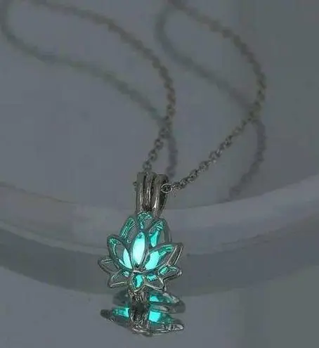 Glow in the dark lotus necklace