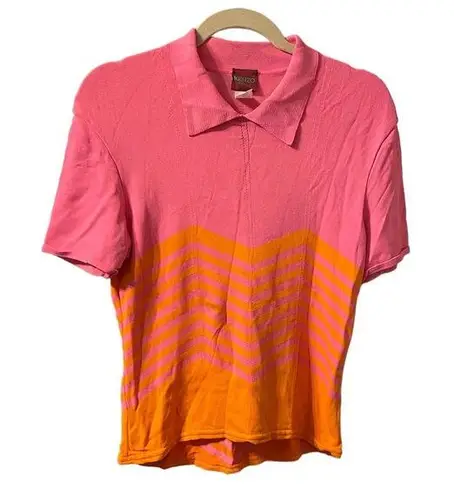 KENZO COLLARED STRIPED SWEATER *FLAWED* Pink Size XL