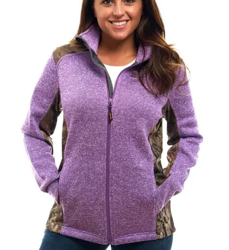 Mossy Oak Women's Sweater Fleece Knit
Jacket Break-Up Country Camo Purple