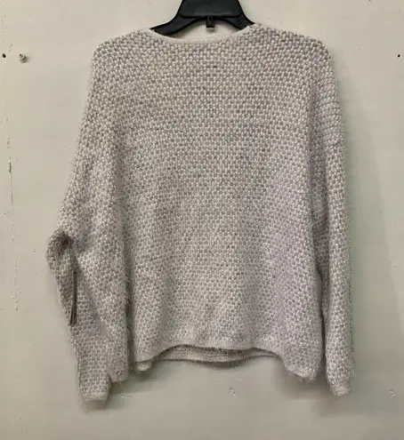 Nic+Zoe Womens Neutral Mix The Right Fluff V Neck Pullover Sweater