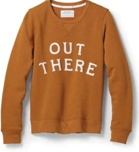 REI “out there” crewneck graphic fleece sweatshirt Brown Size XS