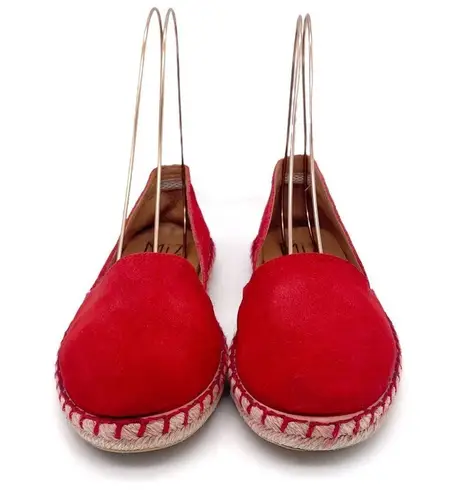 Miz Mooz Cherry Red Suede Leather Espadrille Flat Shoes EU 39 US Size 8.5-9