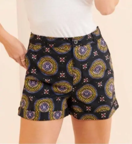 Maeve by Anthropologie Black Abstract City Shorts