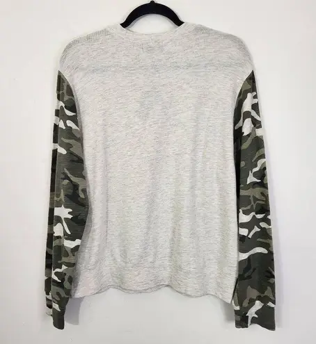 Monrow Gray and Camo Sweatshirt NWT Monrow Sweatshirt Size XL