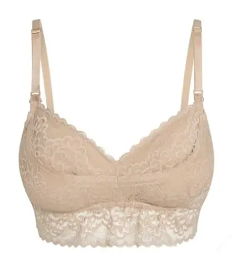 The Dairy Fairy Ayla Nursing Bra Women 4 L Cream Lace Pumping Handsfree Feminine Size L