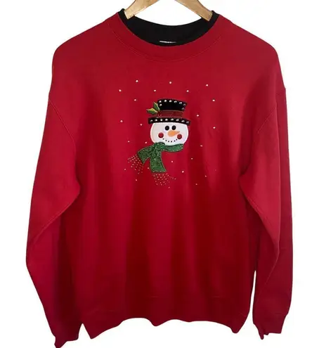 Vintage top stitch snowman crewneck Red Size L
