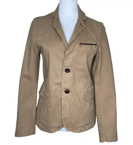 Wall Street Collection Corte Moderno Cotton Brown Modern Fit 2 Button Blazer M Size M