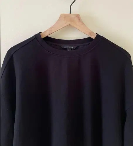 Banana Republic  Women’s Scuba Knit Side Zip Crewneck Sweatshirt in Black Size M