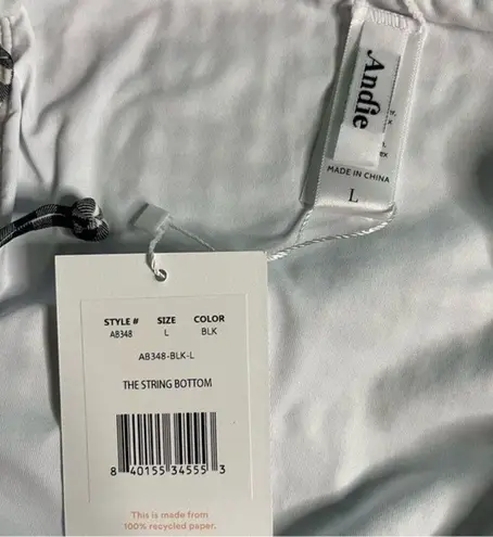 ANDIE Swim Black Gingham Size L String Bikini Bottom Beach Retro Pin Up Plaid