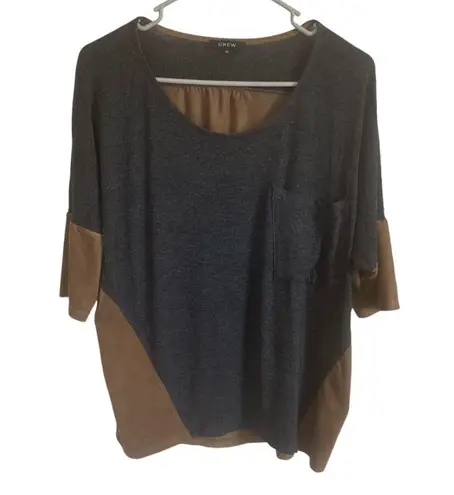 Drew women's size S oversized dark gray black and brown casual top suede