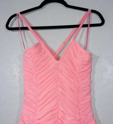 Elliatt NWT Sugarpink Bodycon Katarina Ruched Mesh Midi Dress Small
