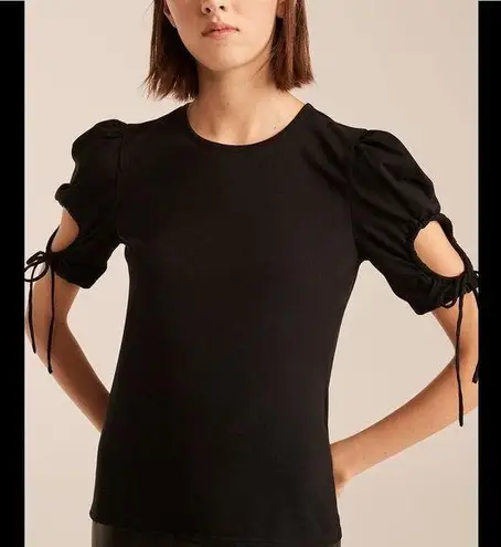 Rebecca Taylor key hole puff sleeve top