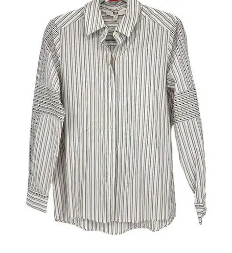 Etcetera Striped Button Up Long Sleeve Shirt Size 6