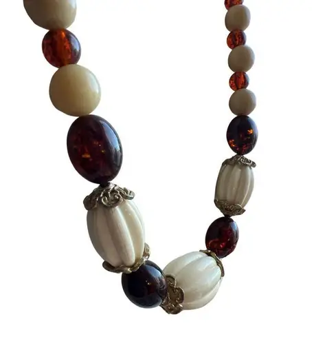 Women's Vintage Bakelite Necklace Beads 30 Inch Jewelry Bohemian Accessories Brown