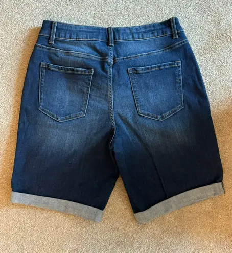 Time & Tru  Mid-Rise Bermuda Denim Shorts Sz 12