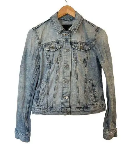 Banana Republic  Women's Small Blue Distressed Denim Basic Jean Jacket