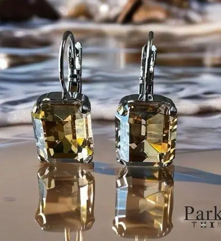 Handcrafted earrings with sparkly Austrian crystal Silver