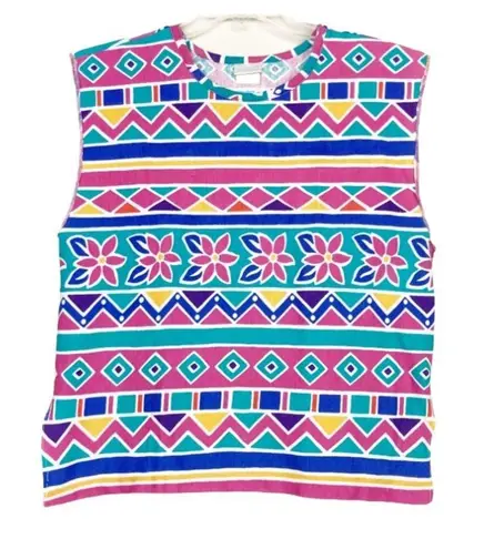 Jantzen Vintage Mutlicolor Printed Tank Top Sz M