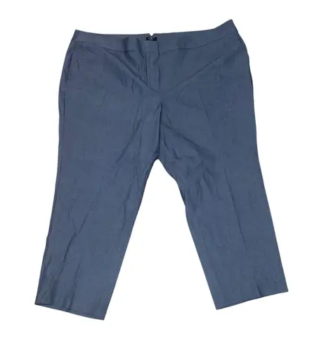 LOFT Ann Taylor NWT 'Marisa' Flat Front Cropped Pants in Blue/Gray Plus Size 26 Blue