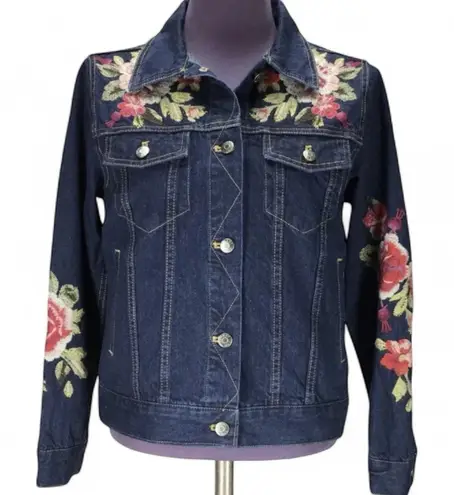 Johnny Was Desi heavily embroidered denim jacket NWT