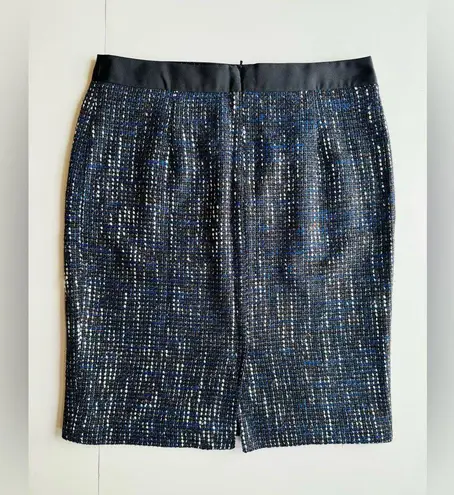 Boden USA Boden Wool Blend Tweed Pencil Skirt Black/Blue Size 10