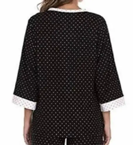 Flora Nikrooz Black White Polka Dot Pajama Top Small
