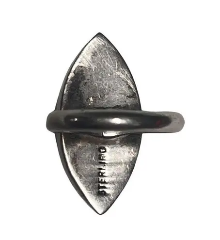 Native American Zuni Channel Inlay Turquoise Sterling Silver Ring by Amy Wesley Blue Size 6