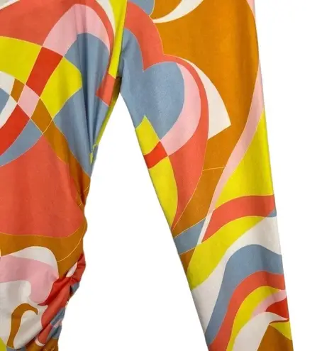 Boston Proper Long Sleeve Cutout Maci Dress Sequins Colorful Printed Size XS