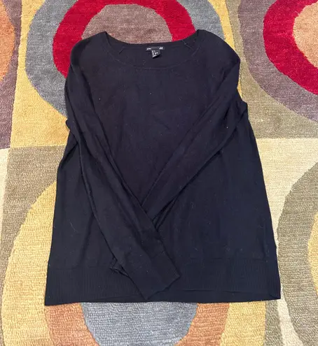 H&M Black Basic Thin Crewneck Sweater Women’s Size Small