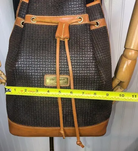 TED LAPIDUS Paris Monogram Leather Drawstring Bucket Crossbody Shoulder Bag