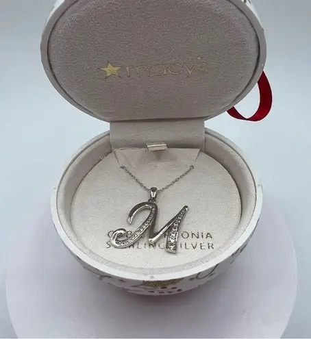 Giani Bernini M Initial Pendant Necklace in Sterling Silver NWT MSRP $100