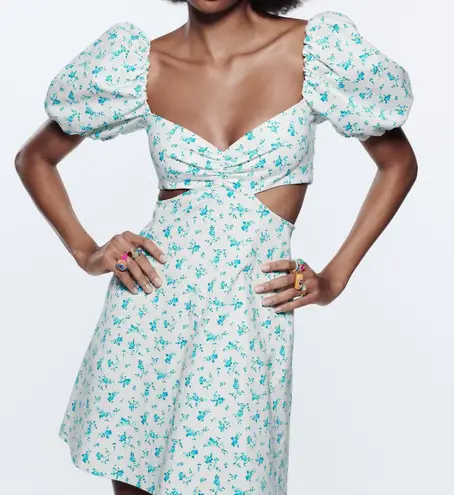 ZARA Floral Cut out Dress