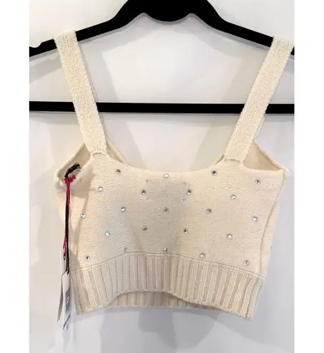 Zadig & Voltaire Bettina Crystal Cashmere Top in Ecru XS