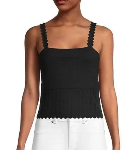 Design History Scalloped Sweater Tank in Black