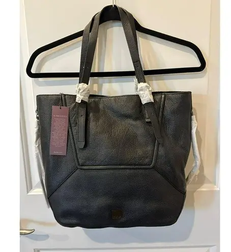 Kooba Crawford Black Leather Tote Bag With Double Handles Shoulder Purse NWT