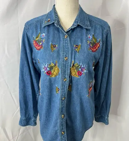 Bobbie & Brooks Vintage Bobbie brooks denim chambray embroidered shirt