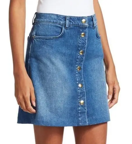 frame denim Claire Snap Front Denim Skirt