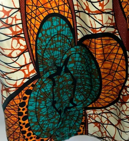 Women’s Abstract Batik Print Crop Culotte Belted Wide Leg Trouser Pant Size undefined