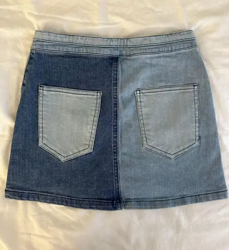 Signature 8 Two-Tone Denim Mini Skirt