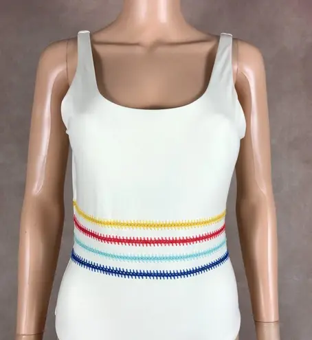 Dolce Vita Cream Kokomo Embroidered One Piece Swimsuit NEW MEDIUM