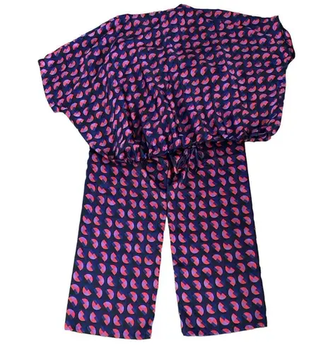 Barbara T Marrakech Size L Pajama Lounge Set Pants Oversized Top Funky Print Purple Size L - Image 2