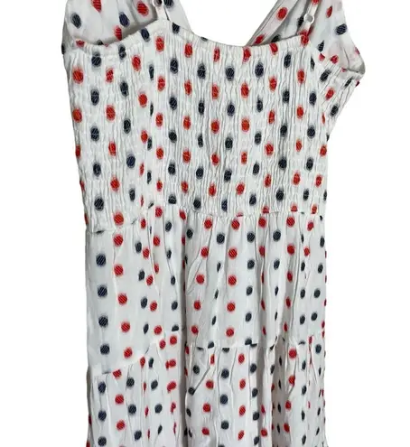 Jessica Simpson  Polka Dot Red Blue Twist Bodice Sundress Patriotic Medium