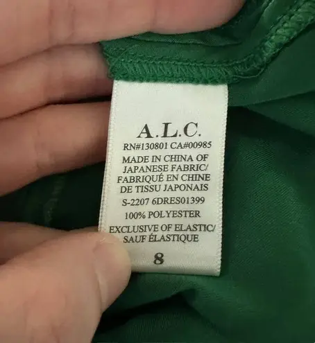 ALC Frank A.L.C. Blakely Cutout Satin Dress Spruce Green