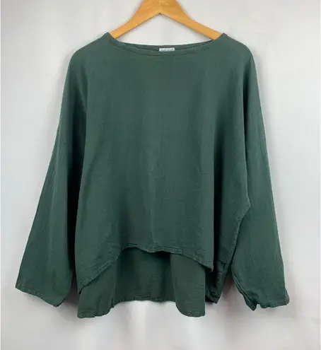Oh My Gauze Womens Loose Fit Long Sleeve 100% Cotton Top Green Size undefined