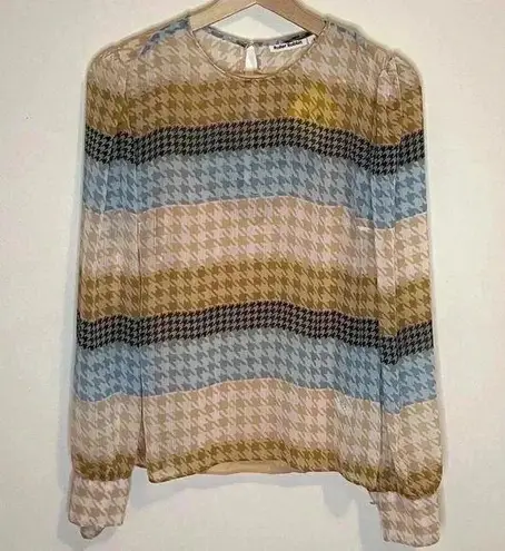 Roller Rabbit NWT Houndstooth Chiffon Blouse