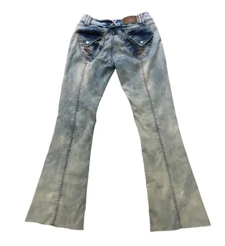 Vintage Magic Garden Acid Wash Flare Leg Jeans, Sz 5 Blue