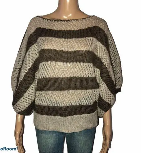 BCBGMAXAZRIA  open knit dolman sleeve sweater