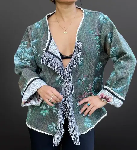 Blanket jacket with sequin appliqués by Signal [H3R] Size 1X